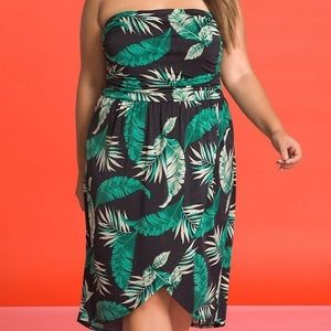 Plus Size Tropical Wrap Dress